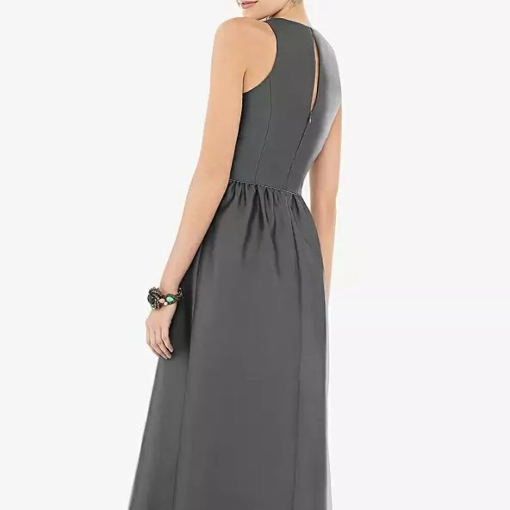 Alfred Sung Keyhole Back Satin Maxi Dress Sample 10 - Picture 9 of 10
